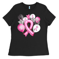 Balloons Cancer Ribbon Ladies Tee | Teevron