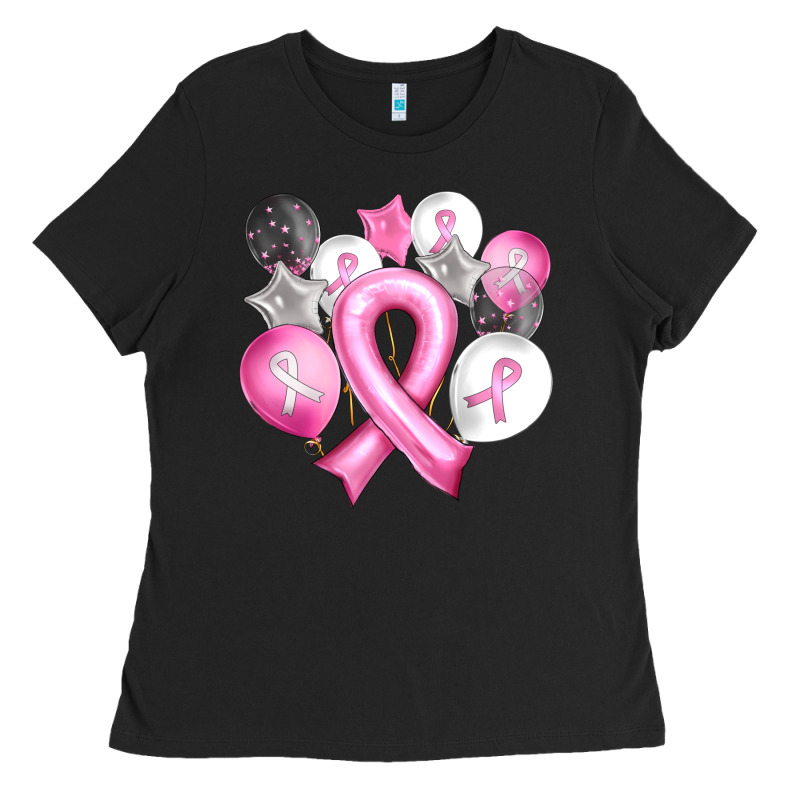 Balloons Cancer Ribbon Ladies Tee by Artiststas | Teevron