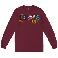Burgundy texas with arrow and sunflowers Long Sleeve Tee - Artiststas