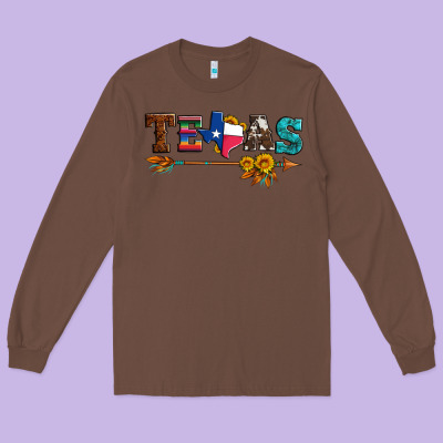Texas With Arrow And Sunflowers Long Sleeve Tee Designed By Artiststas