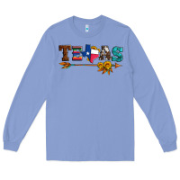 Colony Blue texas with arrow and sunflowers Long Sleeve Tee - Artiststas