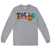 Heather Grey texas with arrow and sunflowers Long Sleeve Tee - Artiststas
