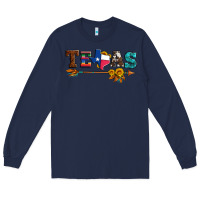 Navy texas with arrow and sunflowers Long Sleeve Tee - Artiststas