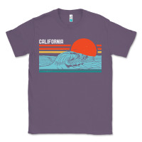 Lavender vintage california wave surf retro 80s california beach surfing Classic Tee - linhVisuals