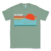 Sage vintage california wave surf retro 80s california beach surfing Classic Tee - linhVisuals