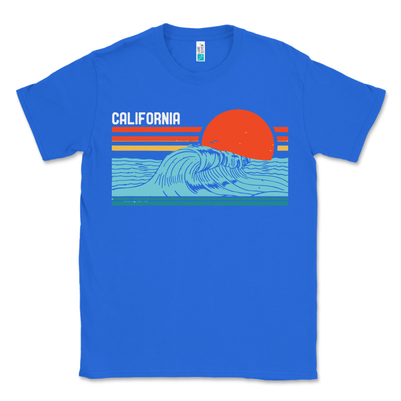 Vintage California Wave Surf Retro 80s California Beach Surfing Classic Tee by linhVisuals | Teevron