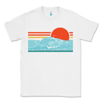White vintage california wave surf retro 80s california beach surfing Classic Tee - linhVisuals