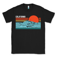 Black vintage california wave surf retro 80s california beach surfing Classic Tee - linhVisuals