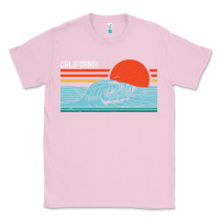 Bubblegum Pink vintage california wave surf retro 80s california beach surfing Classic Tee - linhVisuals