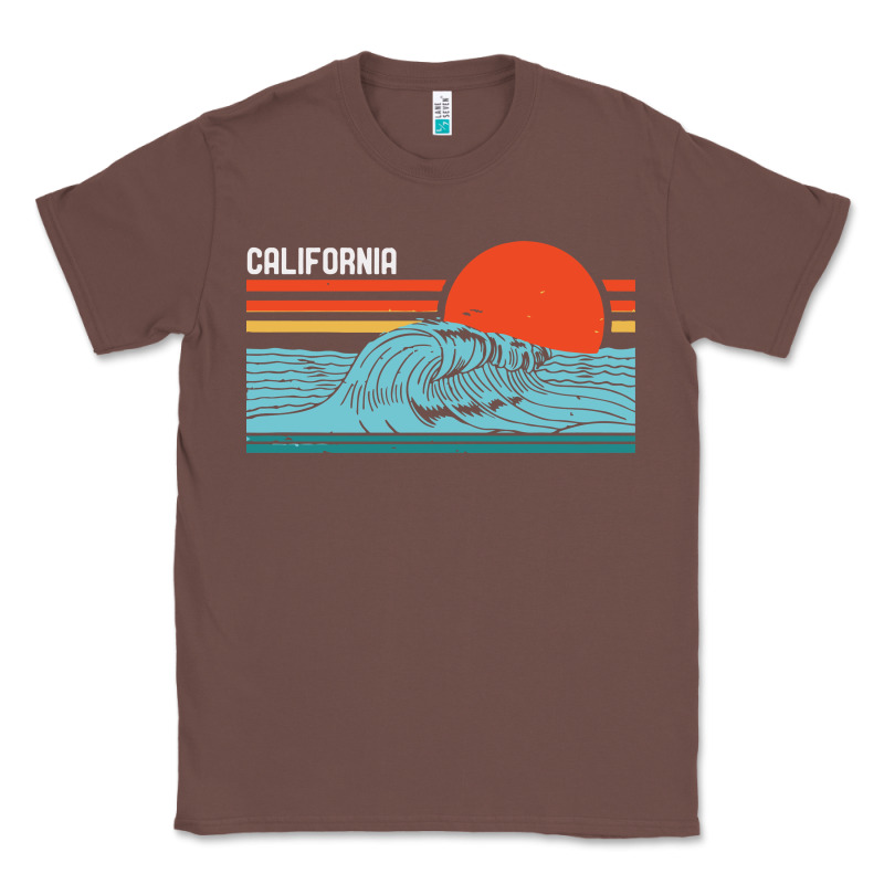 Vintage California Wave Surf Retro 80s California Beach Surfing Classic Tee by linhVisuals | Teevron