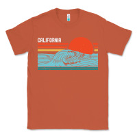 Copper vintage california wave surf retro 80s california beach surfing Classic Tee - linhVisuals