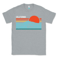 Heather Grey vintage california wave surf retro 80s california beach surfing Classic Tee - linhVisuals