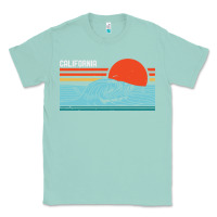 Seafoam vintage california wave surf retro 80s california beach surfing Classic Tee - linhVisuals