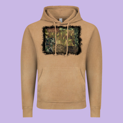 Camouflage Leopard Background Vintage Hoodie Designed By Barkaloodesign