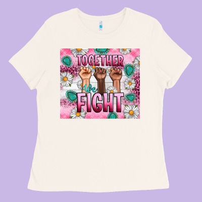 Breast Cancer Together Fight Ladies Tee Designed By Artiststas