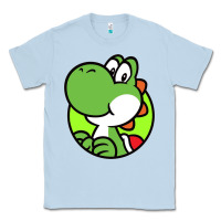 Dusty Blue Cartoon Yoshi Classic Tee - linhVisuals