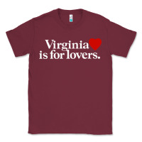 Burgundy VIRGINIA IS FOR LOVERS Classic Tee - linhVisuals
