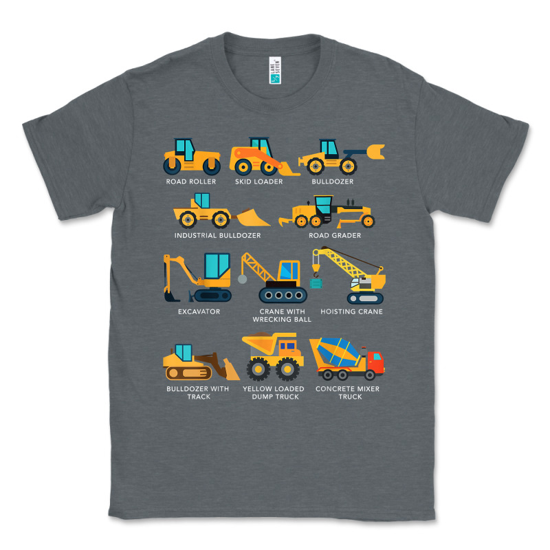 Construction Excavator Vehicle Boys Builder Heavy Equipment T Shirt Classic Tee by linhVisuals | Teevron