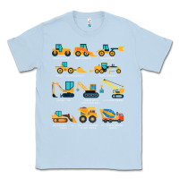 Dusty Blue construction excavator vehicle boys builder heavy equipment t shirt Classic Tee - linhVisuals
