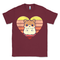 Burgundy cute hamster design retro heart shape vintage t shirt Classic Tee - linhVisuals