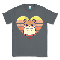 Charcoal Heather cute hamster design retro heart shape vintage t shirt Classic Tee - linhVisuals