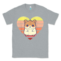 Heather Grey cute hamster design retro heart shape vintage t shirt Classic Tee - linhVisuals