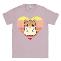 Lilac cute hamster design retro heart shape vintage t shirt Classic Tee - linhVisuals