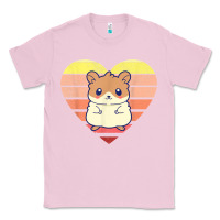 Bubblegum Pink cute hamster design retro heart shape vintage t shirt Classic Tee - linhVisuals