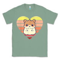 Sage cute hamster design retro heart shape vintage t shirt Classic Tee - linhVisuals
