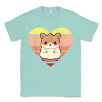 Seafoam cute hamster design retro heart shape vintage t shirt Classic Tee - linhVisuals