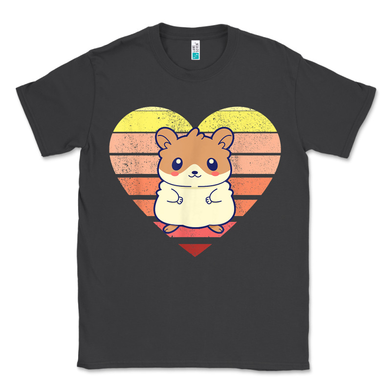 Cute Hamster Design Retro Heart Shape Vintage T Shirt Classic Tee by linhVisuals | Teevron