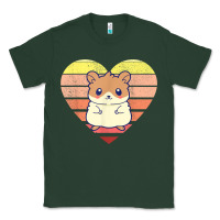 Sports Green cute hamster design retro heart shape vintage t shirt Classic Tee - linhVisuals