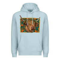 Blue Mist highland cow fall Premium Hoodie - RanaPortraitStore