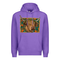 Purple highland cow fall Premium Hoodie - RanaPortraitStore