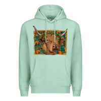 Seafoam highland cow fall Premium Hoodie - RanaPortraitStore