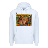 White highland cow fall Premium Hoodie - RanaPortraitStore