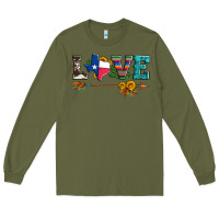 Army Green love texas serape cowhide cactus and sunflowers Long Sleeve Tee - Artiststas