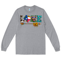 Heather Grey love texas serape cowhide cactus and sunflowers Long Sleeve Tee - Artiststas