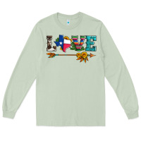 Matcha love texas serape cowhide cactus and sunflowers Long Sleeve Tee - Artiststas
