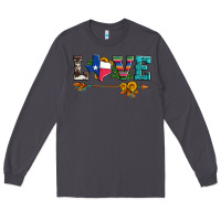 Smoke love texas serape cowhide cactus and sunflowers Long Sleeve Tee - Artiststas