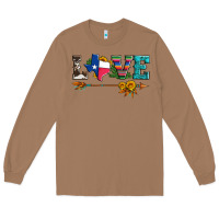 Toasted Coconut love texas serape cowhide cactus and sunflowers Long Sleeve Tee - Artiststas