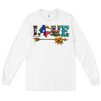 White love texas serape cowhide cactus and sunflowers Long Sleeve Tee - Artiststas