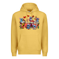 Antique Gold christmas stitch coffee cups Premium Hoodie - AdoDesignShop