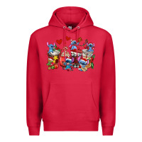 Cardinal christmas stitch coffee cups Premium Hoodie - AdoDesignShop
