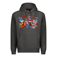 Charcoal Heather christmas stitch coffee cups Premium Hoodie - AdoDesignShop