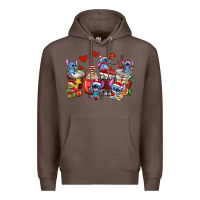 Coffee christmas stitch coffee cups Premium Hoodie - AdoDesignShop