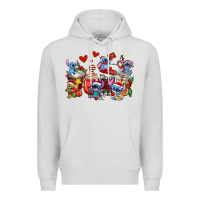 Dove Grey christmas stitch coffee cups Premium Hoodie - AdoDesignShop