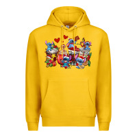 Lemon christmas stitch coffee cups Premium Hoodie - AdoDesignShop