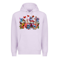 Lilac christmas stitch coffee cups Premium Hoodie - AdoDesignShop