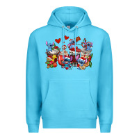Ocean Blue christmas stitch coffee cups Premium Hoodie - AdoDesignShop
